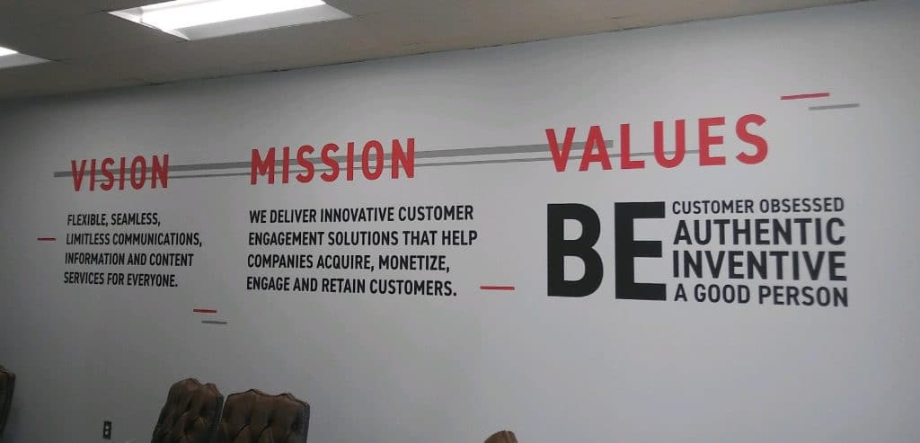 How Cultural Graphics Can Improve Employee Retention Cowtown MissionValues Vinyl Graphics