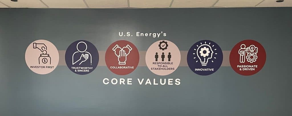 How Cultural Graphics Can Improve Employee Retention Best Sign Shop U.S. Energys Core Values
