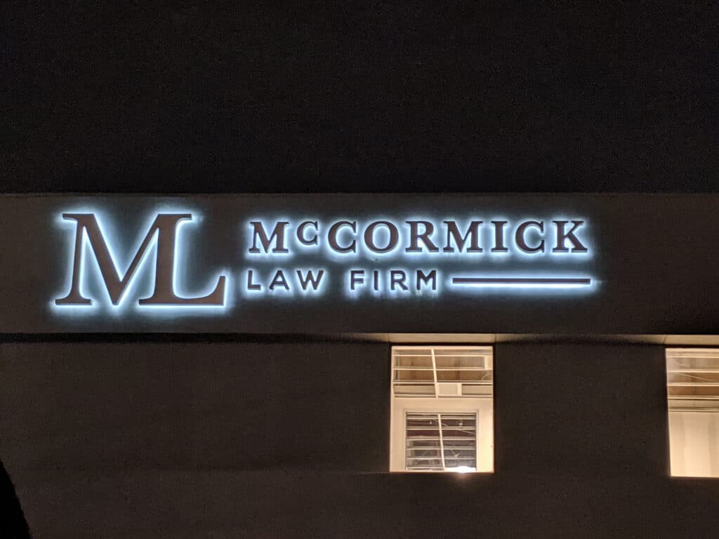 Channel Letters 5 McCormick Law Sign 2