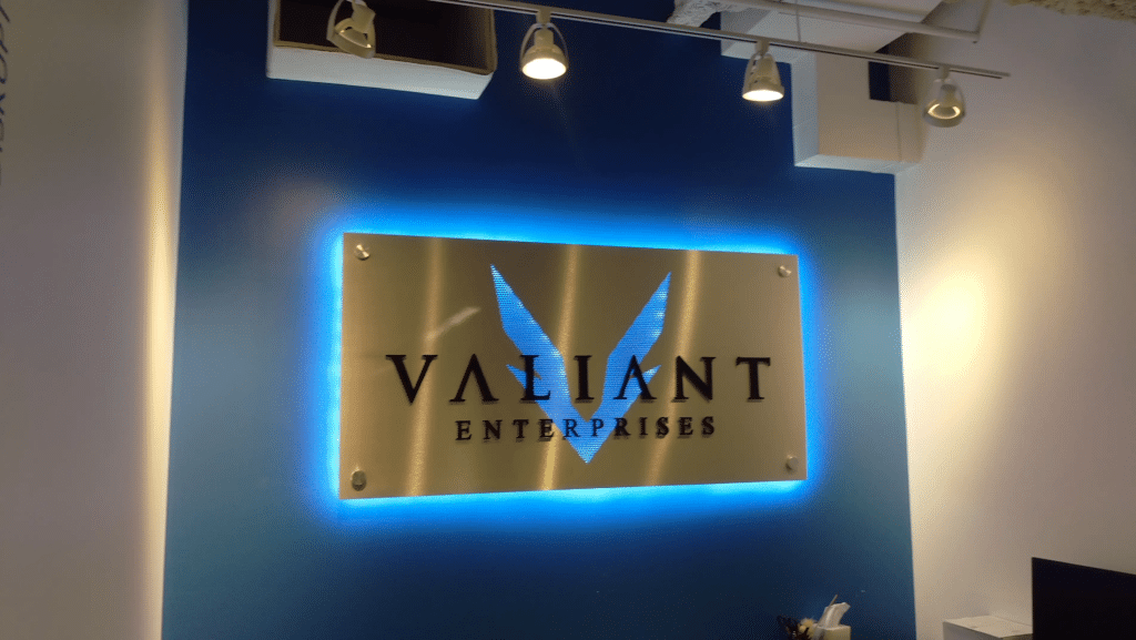 metal illuminated sign